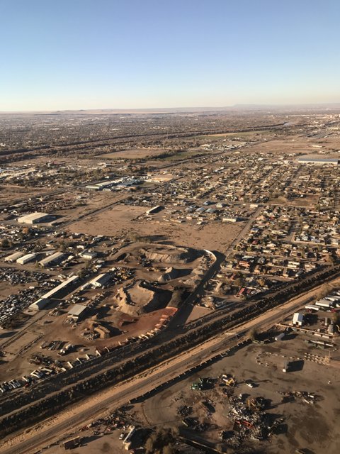 Aerial View of a Desert Town