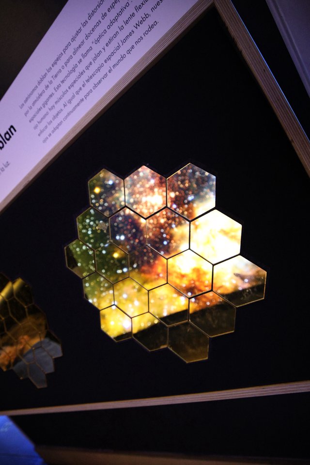 James Webb Space Telescope Hexagonal Mirror Display at Science Center