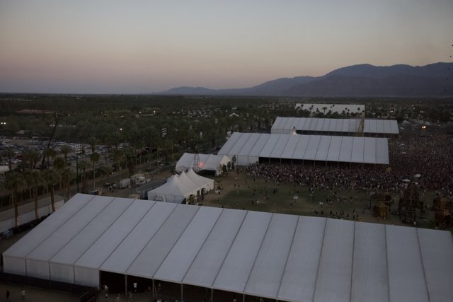 An Aerial View of Coachella's Massive White Tent