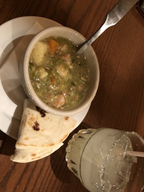 Comforting Soup and Warm Tortilla