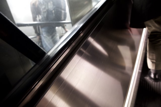 Motion Blur on Moving London Escalator
