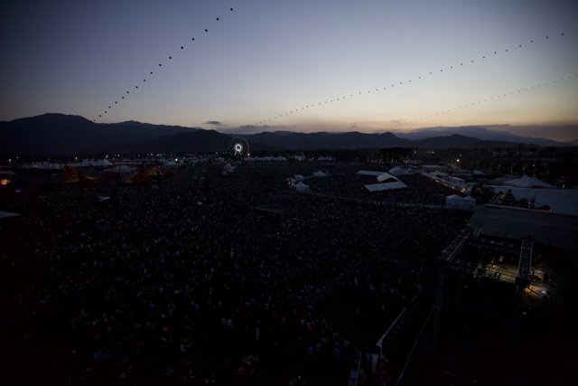 Coachella Crowd Silhouettes at Sunset