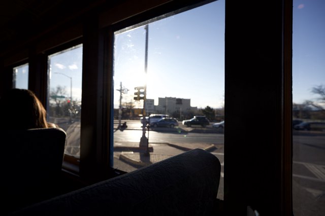 Silhouetted Diner View of Santa Fe Street at Dusk
