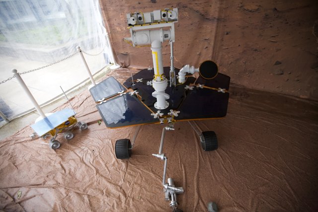 Mars Rover on Plywood Tarp