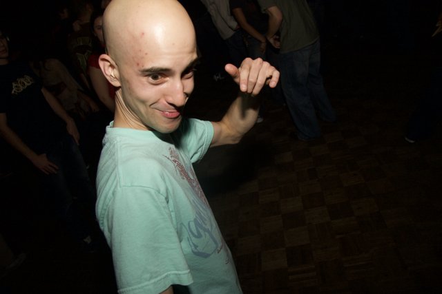 Bald-Headed Man in Club