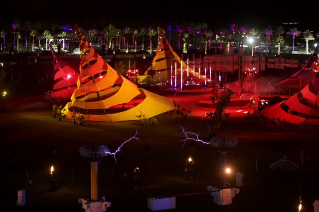 Circus-inspired Tent Glows in the Night