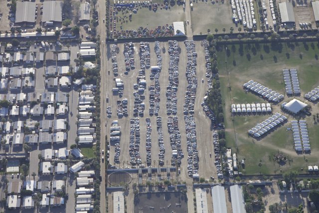 Packed Parking Lot at Coachella Weekend 1