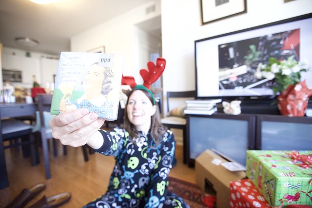 Joyful Christmas Morning Gift Reveal in Reindeer Ears