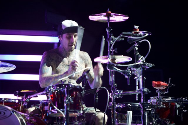 Travis Barker Playing Drums at Coachella 2009