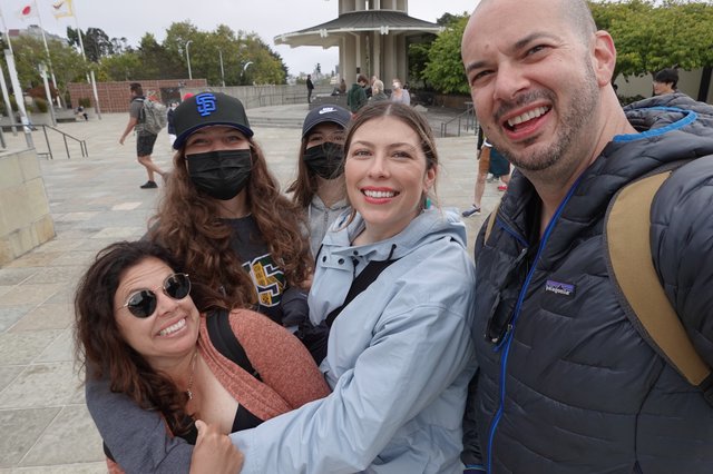 Friends Taking Selfie at Memorial Plaza