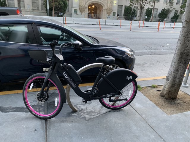 Black Bike with Pink Rims