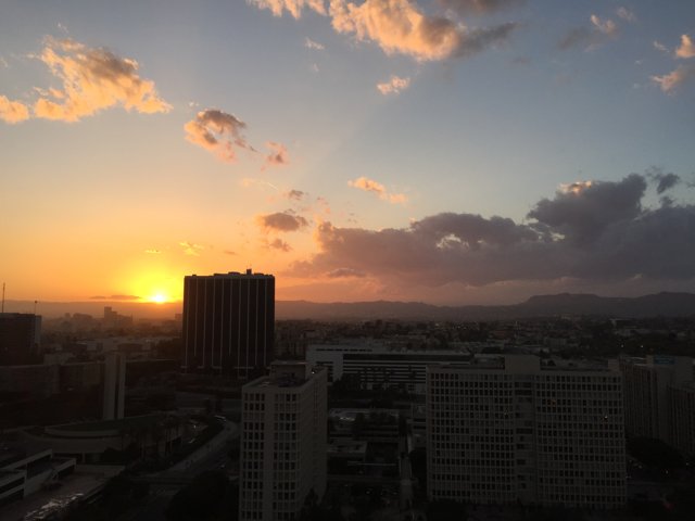 Sunset Over Los Angeles Skyline