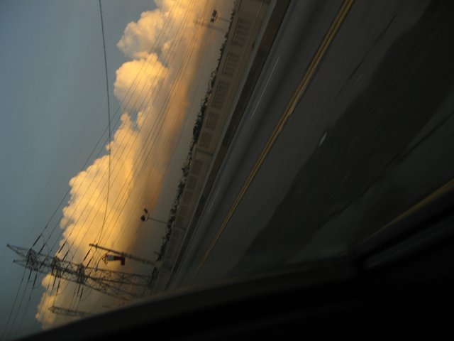 Sky View from Inside a Moving Car