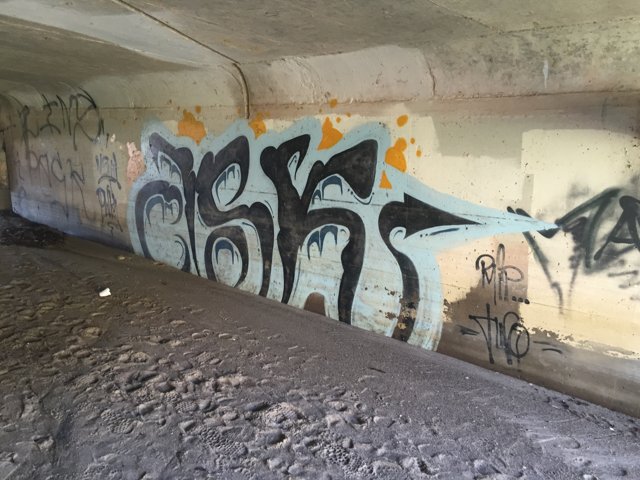 Colorful Graffiti Mural in Abandoned Tunnel