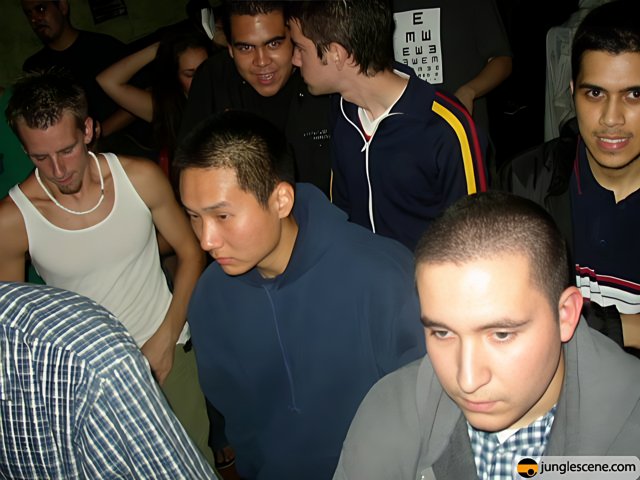 Crowd of Men at Night Club
