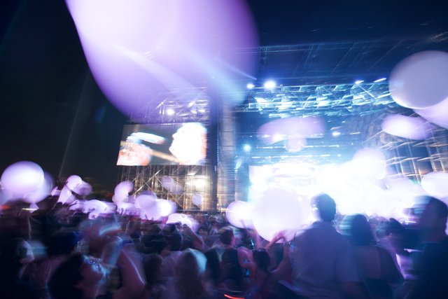Balloon-filled Crowd at Coachella Night Club Concert