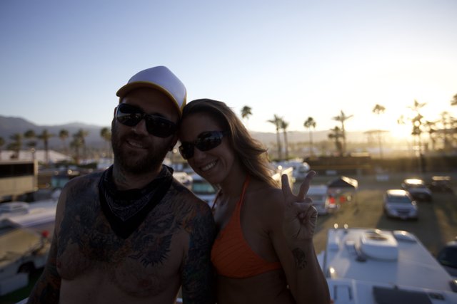 Bikini-clad Couple Strikes a Pose at Coachella