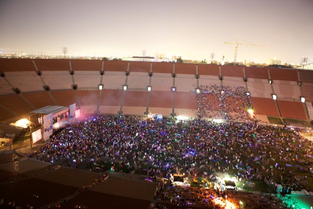 Nighttime Crowd at Stadium