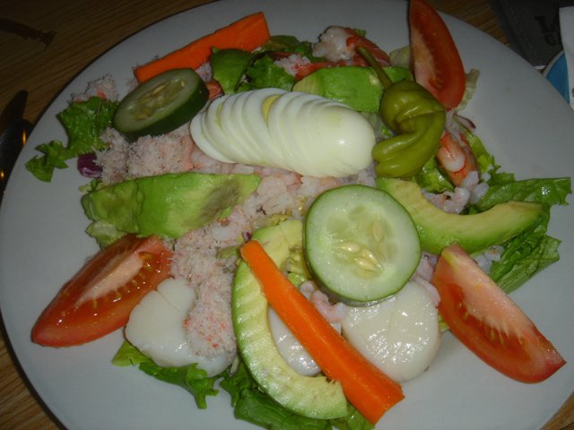A Delicious and Nutritious Plate of Salad and Shrimp