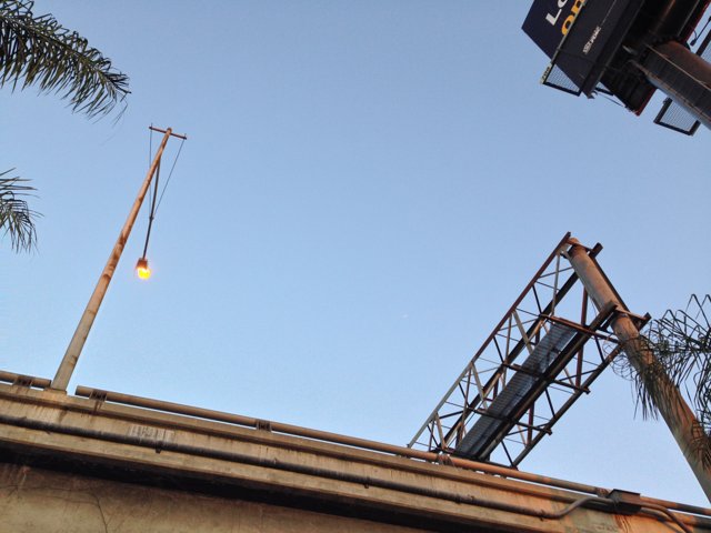 Hanging Light on Bridge