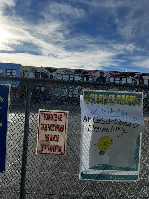 School Advertisements on a Fence