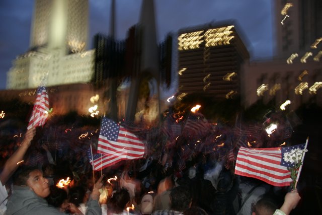Patriotic Crowd in Metropolis