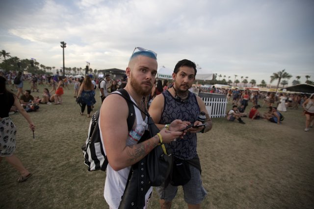Blue-Haired Men Enjoying Coachella