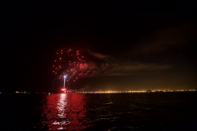 Spectacular Fireworks Display above Water