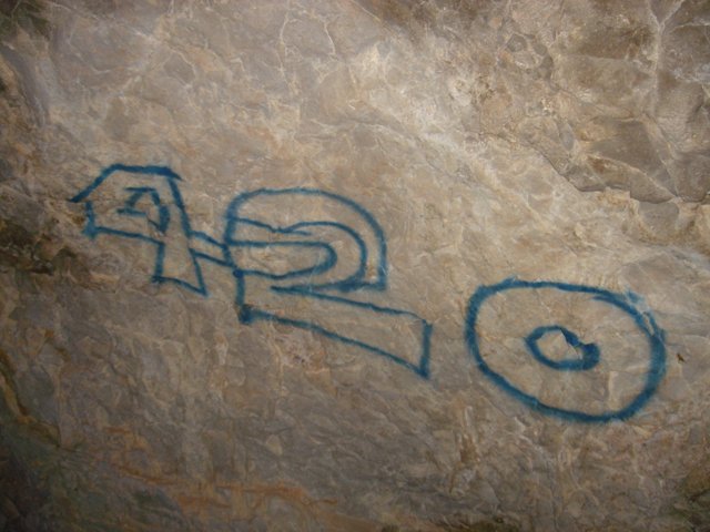 A Graffiti-Covered Rock