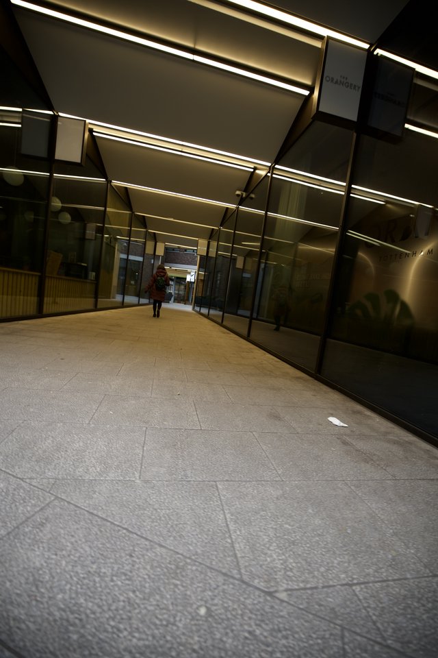 Modern Underground Transit Station Corridor at Night