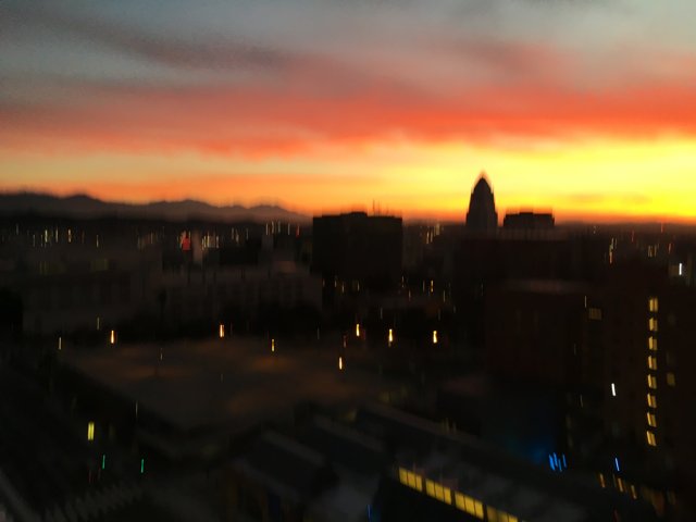 Vibrant Cityscape at Sunset