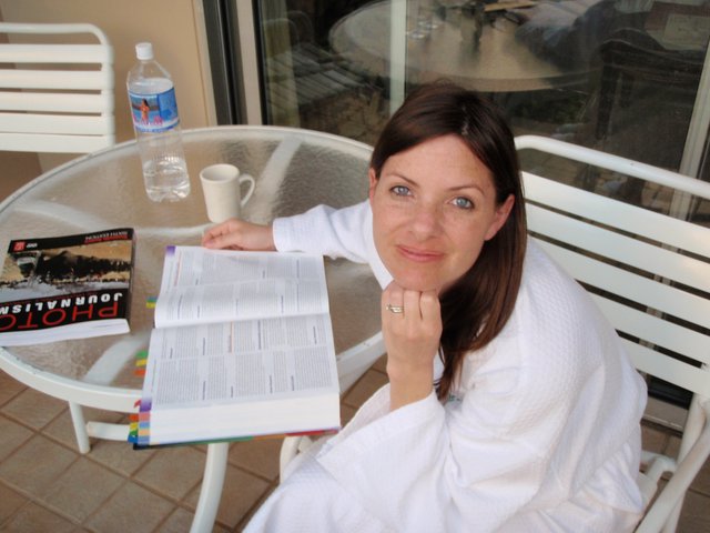 Studying Photojournalism on a Sunny Balcony