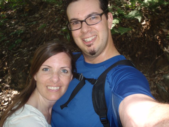 Couple's Selfie Smile on Summer Forest Hike
