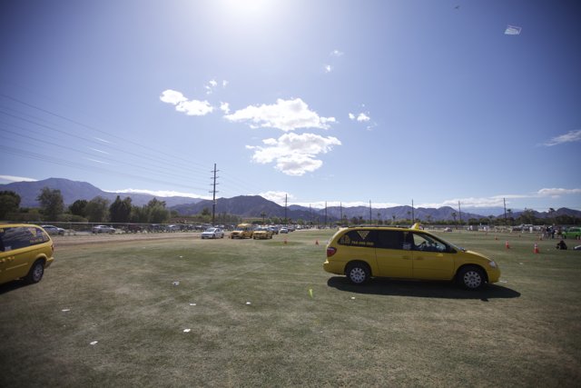 Yellow Van in the Field