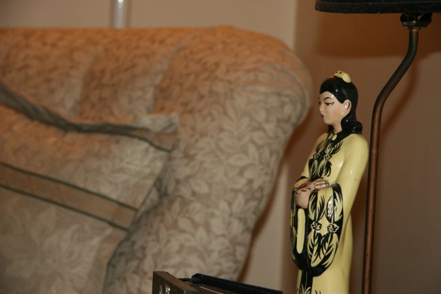 Oriental Woman Statue in Living Room