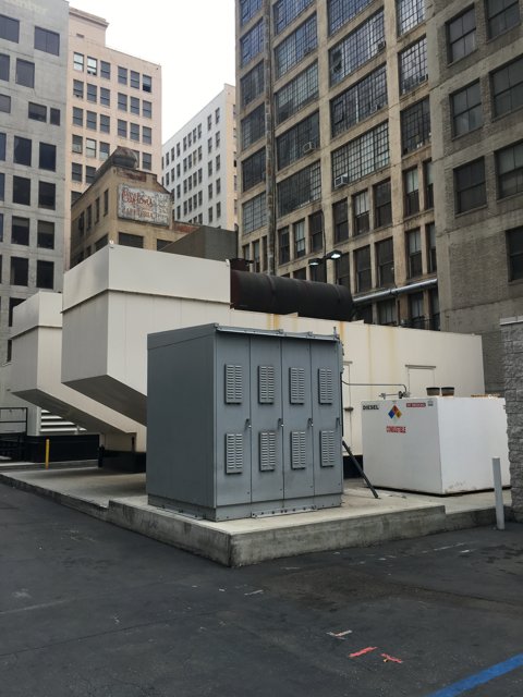 Urban Office Building with Electrical Box