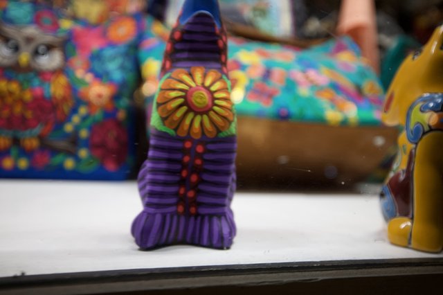 Colorful Mexican Folk Art Figurines Display