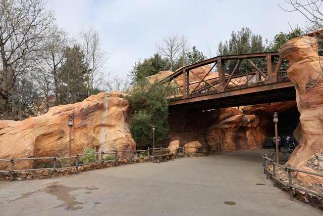 Bridge over a Majestic Rock Formation at Disneyland