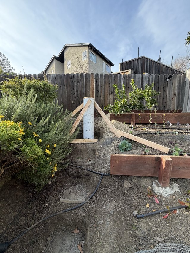 DIY Backyard Garden Project Under Construction