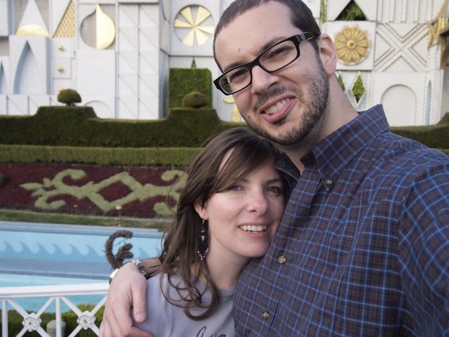 Couple Smiling Together at Disneyland's It's a Small World