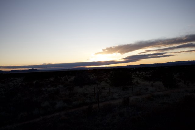 Desert Twilight Over New Mexico Landscape