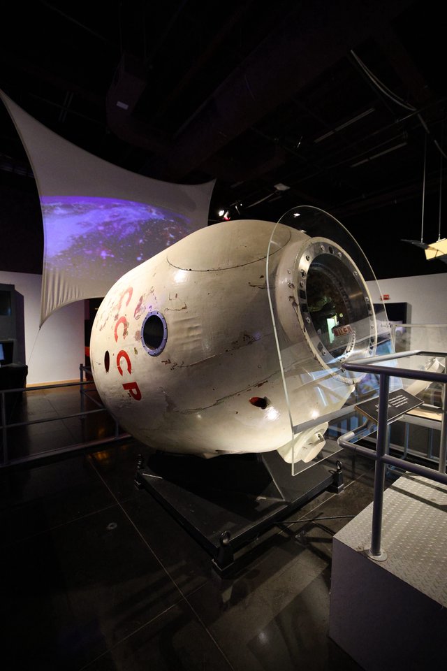 SpaceX Dragon Capsule Museum Display with Projection