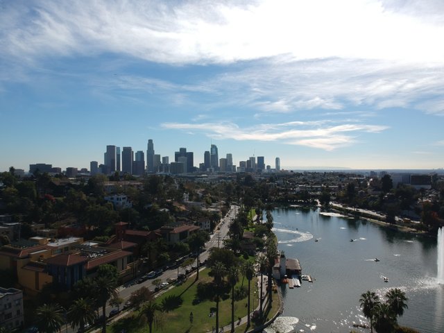 The Stunning Urban Landscape from Echo Park Lake