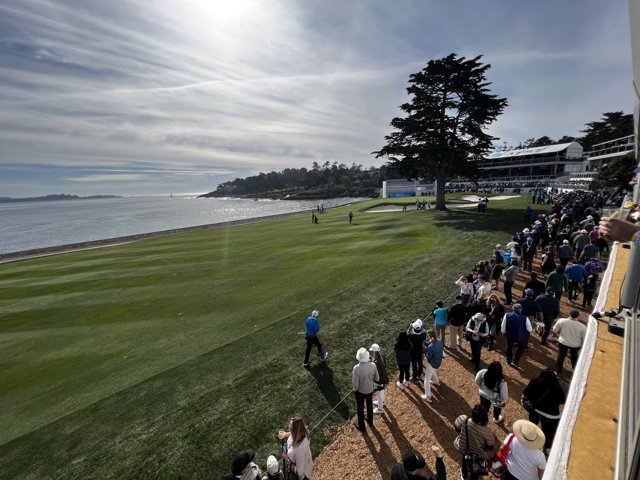A Crowded View of the Pebble Beach Golf Tournament