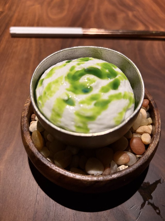 Matcha Latte Art in Rustic Ceramic Bowl Setting