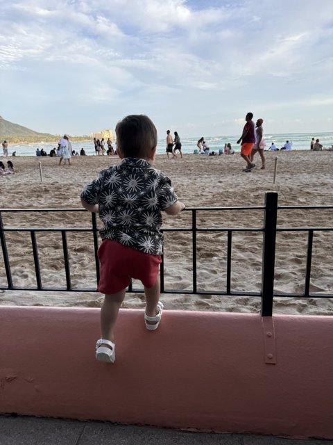 Eager Anticipation: A Child’s View at Waikiki Beach