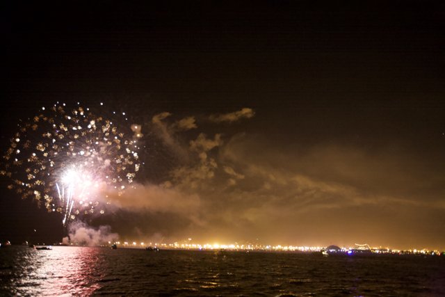 Spectacular Fireworks Display over Water