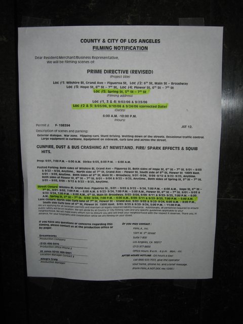 Police Department Notice