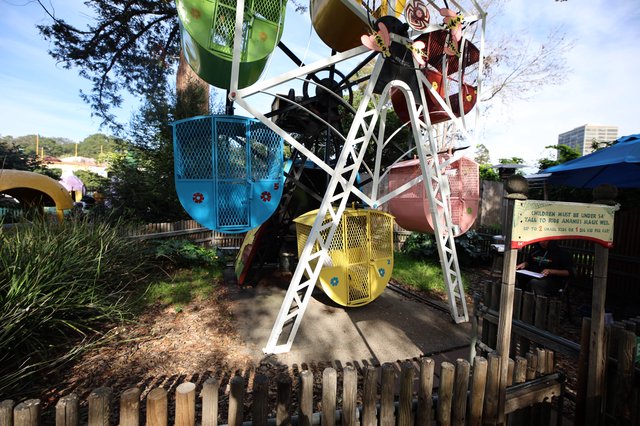 Colorful Ferris Wheel Ride at Amusement Park