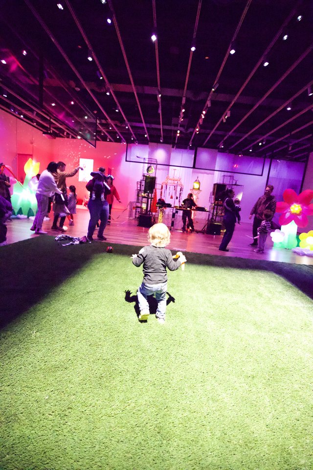 Toddler Dancing at Baby Rave Event at Asian Art Museum